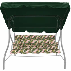 Poduszka ogrodowa 150cm na huśtawkę, wzór roślinny.