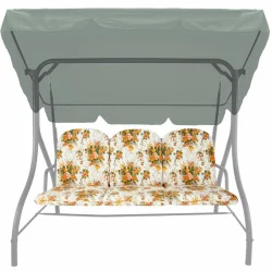Poduszka na huśtawkę ogrodową, rozmiar 150 cm, wzór kwiatowy. Idealna na taras lub do ogrodu.