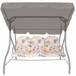 Poduszki ogrodowe 150cm na huśtawkę, kwiatowy wzór. Połączenie jasnych kolorów.