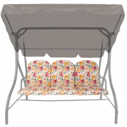 Poduszka na huśtawkę 150cm, z kolorowym kwiatowym wzorem. Idealna na taras lub do ogrodu.