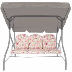 Poduszki na huśtawkę ogrodową 150cm, kwiatowy wzór. Idealne do ogrodu lub na taras.