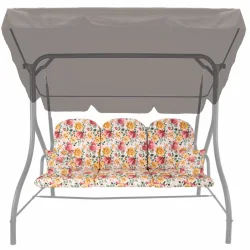 Poduszki ogrodowe 150cm na huśtawkę z jaśkami, w kwiatowy wzór. Świetne do ogrodu lub na taras.