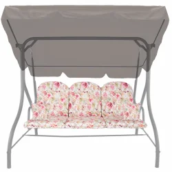 Poduszki ogrodowe 150cm na huśtawkę z jaśkami, wzór kwiatowy, kolorowy.