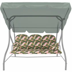 Poduszki ogrodowe na huśtawkę 150cm z jaśkami, w kwiatowy wzór.