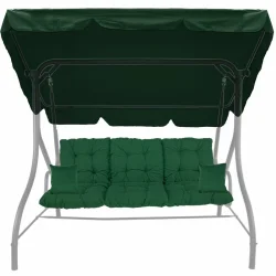 Poduszka ogrodowa na huśtawkę z daszkiem, kolor zielony, komplet z jaśkami.