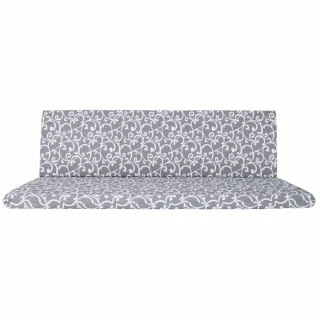 Poduszka na ławkę ogrodową 150cm, szara z białym wzorem. Pojedyncza poduszka do ogrodu.