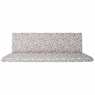 Poduszka na ławkę ogrodową 150cm, beżowa z białym wzorem, do ogrodu.