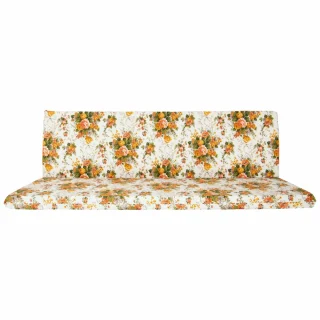 Poduszki ogrodowe 150cm w kwiatowy wzór, na huśtawkę. Komplet z oparciem i siedziskiem.