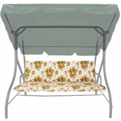 Poduszka na huśtawkę ogrodową, rozmiar 150cm, w kwiatowy wzór.