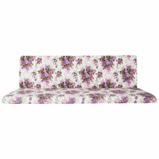 Poduszka ogrodowa 150cm na ławkę, wzór kwiatowy w odcieniach różu i fioletu. Idealna do ogrodu lub na taras.
