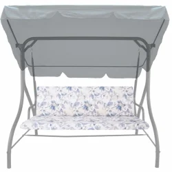 Poduszka na huśtawkę do ogrodu 150cm, w kwiatowy wzór.