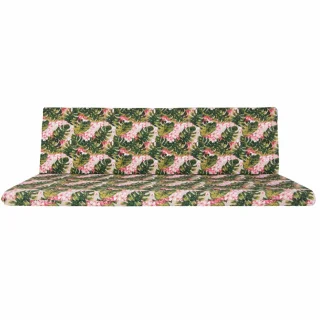 Poduszka ogrodowa 150cm, na ławkę, wzór tropikalny w liście i kwiaty.