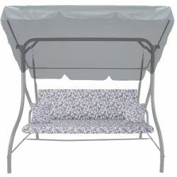 Poduszki ogrodowe na huśtawkę, szare z białym wzorem. Kompletny zestaw z dwoma jaśkami.