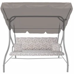 Poduszka na huśtawkę 150cm, z jaśkami, o wzorze biało-szarym, idealna do ogrodu.