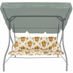 Poduszka ogrodowa na huśtawkę 150cm, wzór kwiatowy, komplet z jaśkami.