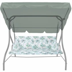 Poduszka na huśtawkę 150cm z daszkiem, wzór roślinny.