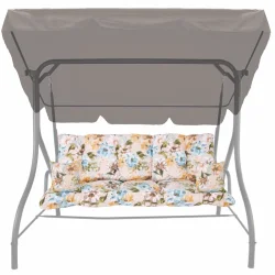 Poduszki ogrodowe 170cm na huśtawkę, kolorowe kwiatowe wzory. Komplet z poduszkami.