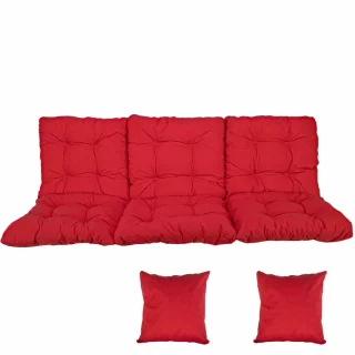 Poduszki na Huśtawkę Ogrodową HAWANA 180cm + Jaśki Czerwone