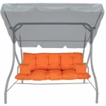 Poduszki na Huśtawkę Ogrodową MALIBU 150cm + Jaśki Pomarańczowe