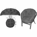Poduszka na fotel Ratanowy jednokolorowy MALIBU Beż Zimny